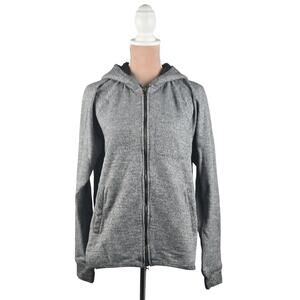 ATM Anthony Thomas Melillo Full Zip Hoodie Grey Sherpa Sweatshirt Size Large